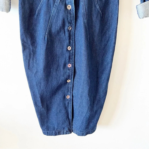 Vintage Blondie and Me Cotton Denim Shirt Dress Women’s Size 9/10 Late 80s Style - Picture 9 of 10